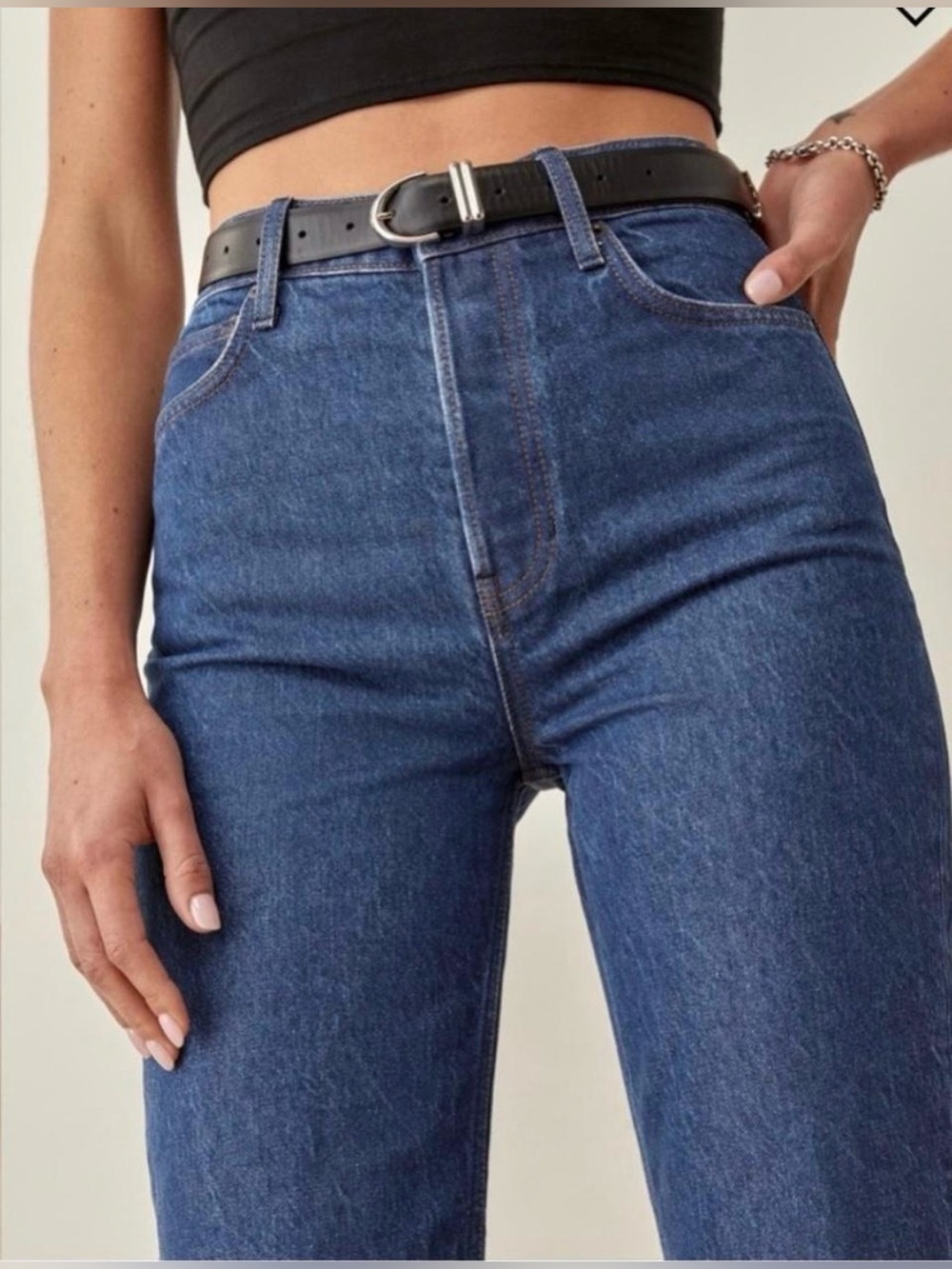 Reformation High-Rise Straight Jeans Size 25 with Long 31” Inseam Button Fly - Picture 2 of 8